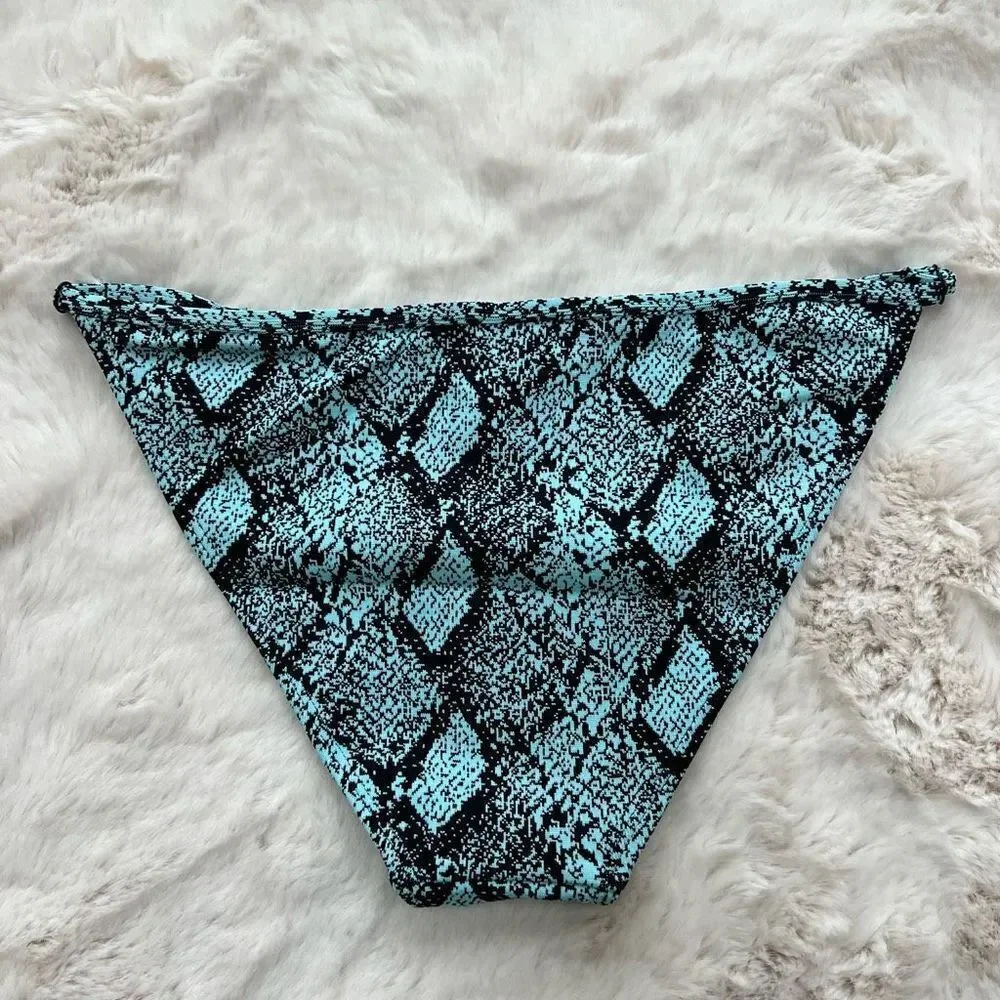 NWT Solid & Striped Lulu Bikini Bottom in Snake Jacquard Blue Black size L